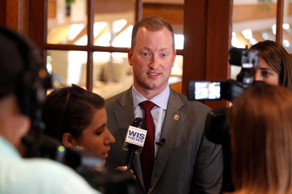 Republican gubernatorial candidate John Warren speaks to the media at Shoney’s restaurant in West Columbia, South Carolina on June 25, 2018. (Kevin Martin/The State)