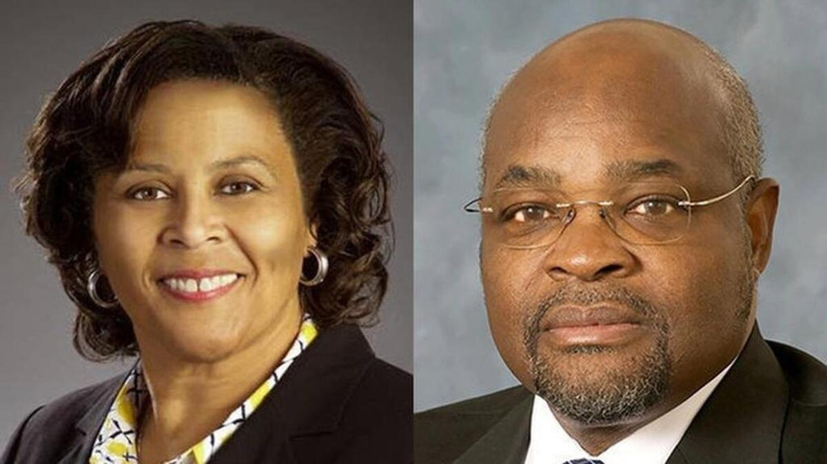 
Margie Bright Matthews, left, and SC Rep. Kenneth Hodges 
