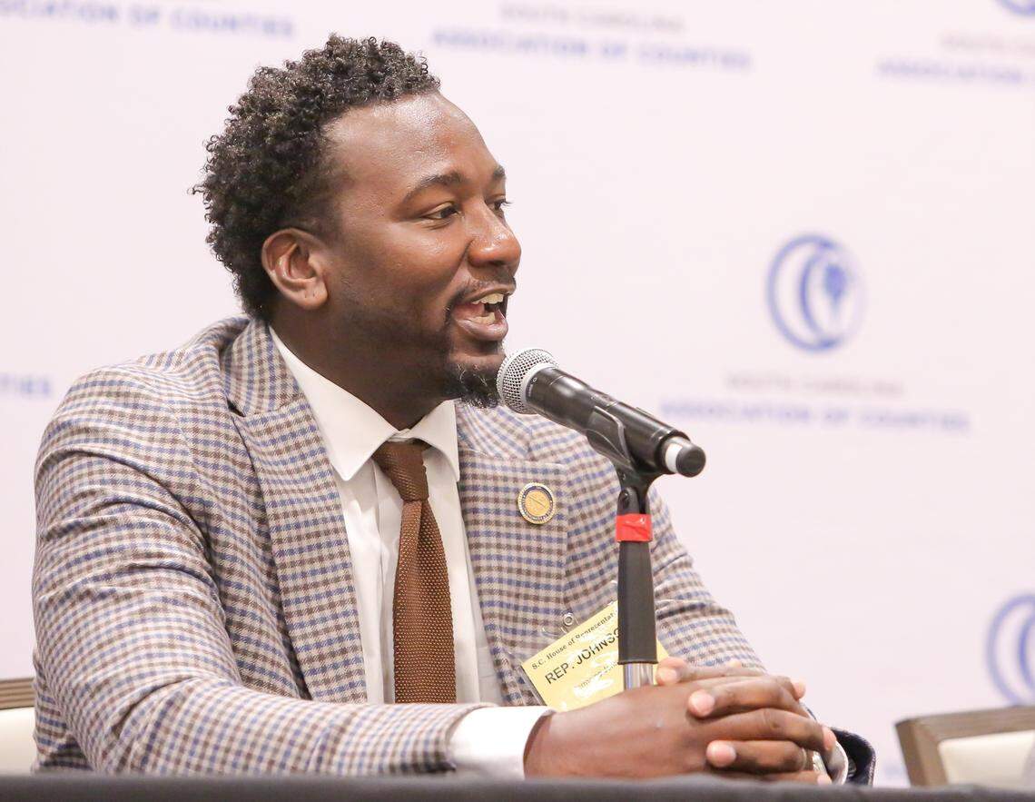 Rep. Jermaine Johnson during the Association of Counties Annual Conference on Feb. 21, 2024 in Columbia, S.C. (Photo by Travis Bell)