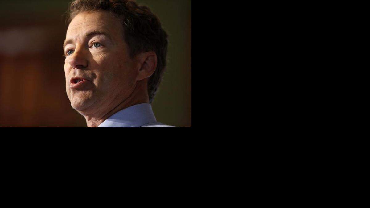 
Republican Presidential candidate, Sen. Rand Paul, R-Ky., spoke, April 8, 2015, in Milford, N.H.
