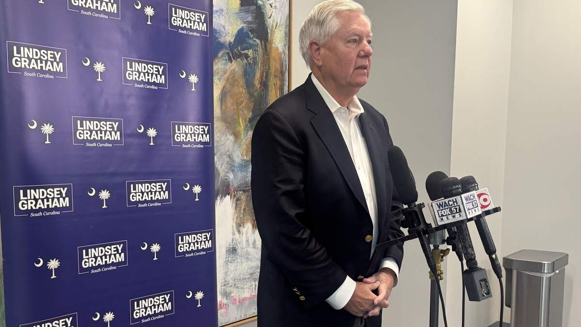 U.S. Sen. Lindsey Graham, R-S.C., told reporters Wednesday, Nov. 12, 2025 in Columbia, he plans to take advantage of a provision in a bill to reopen the government that allows him to sue the federal government for having his phone records subpoenaed without his knowledge.