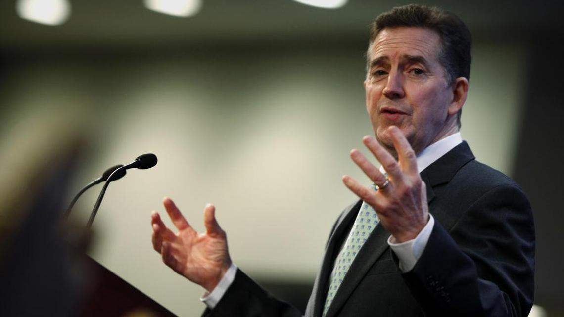 Former Republican South Carolina Sen. Jim DeMint, president of the Heritage Foundation, speaks at the Heritage Action for America 2014 Conservative Policy Summit in Washington, Monday, Feb. 10, 2014.