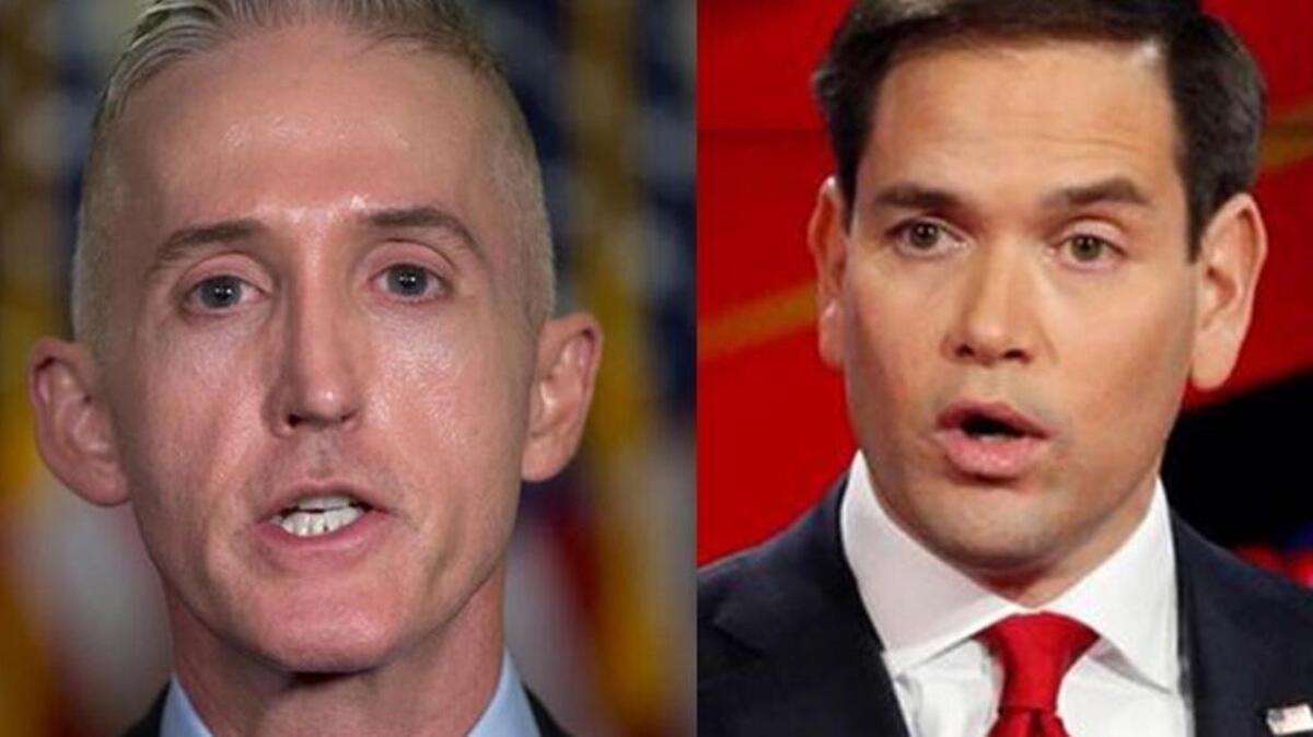Rep. Trey Gowdy (R-SC) on left and Sen. Marco Rubio (R-FL)