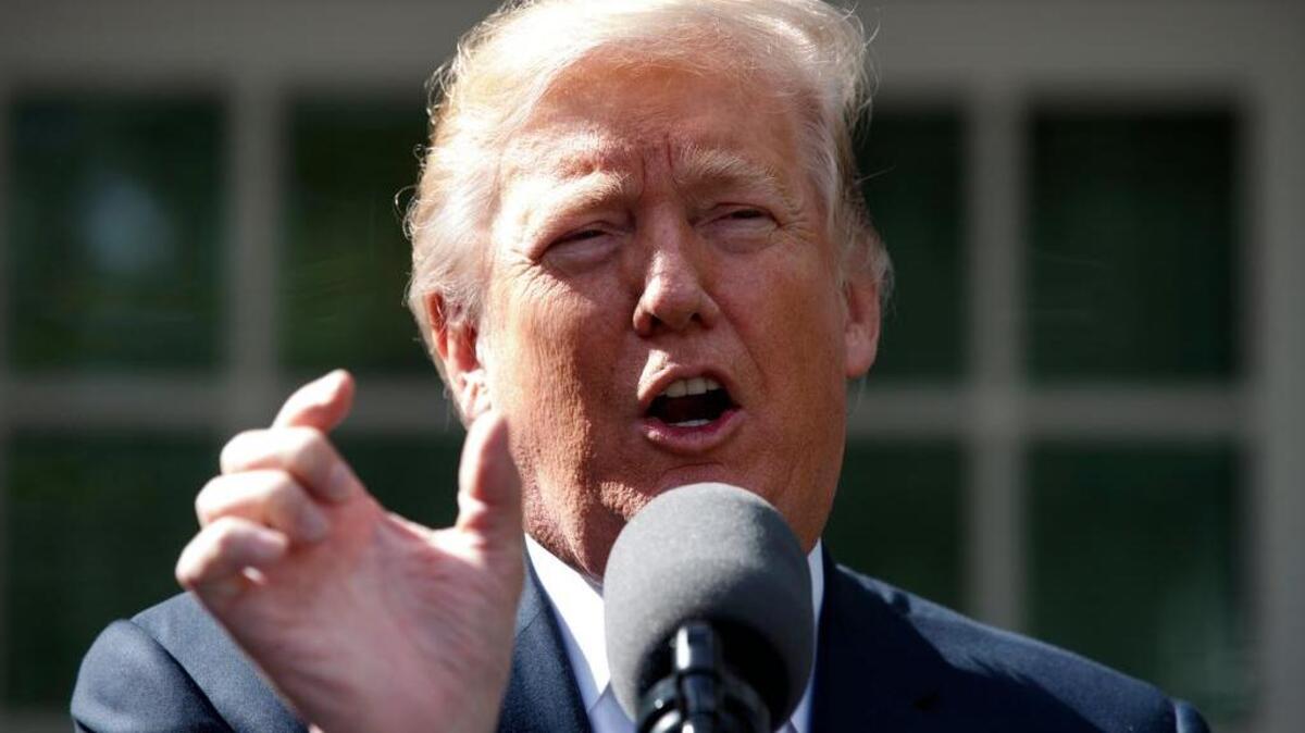 President Donald Trump speaks with reporters after a meeting with Senate Majority Leader Mitch McConnell, R-Ky., in the Rose Garden of the White House, Monday, Oct. 16, 2017, in Washington.