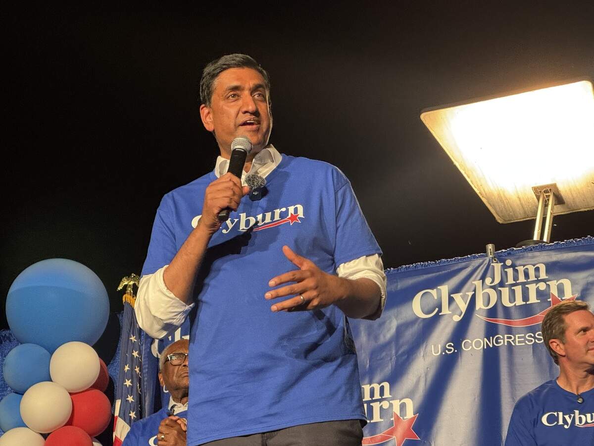 U.S. Rep. Ro Khanna, D-California, speaks to the crowd at the annual Jim Clyburn fish fry on Friday, May 29, at EdVenture in Columbia, SC.