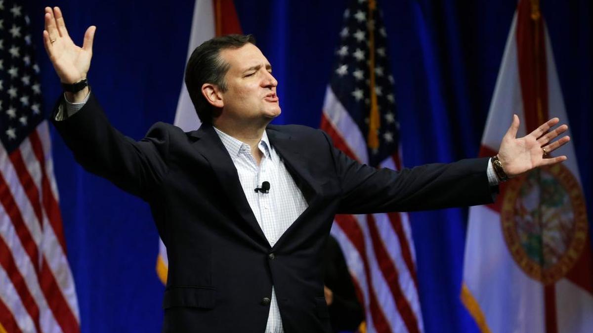 Republican presidential candidate, Sen. Ted Cruz, R-Texas, gestures while addressing the Sunshine Summit in Orlando, Fla., Friday Nov. 13, 2015. (AP Photo/John Raoux)