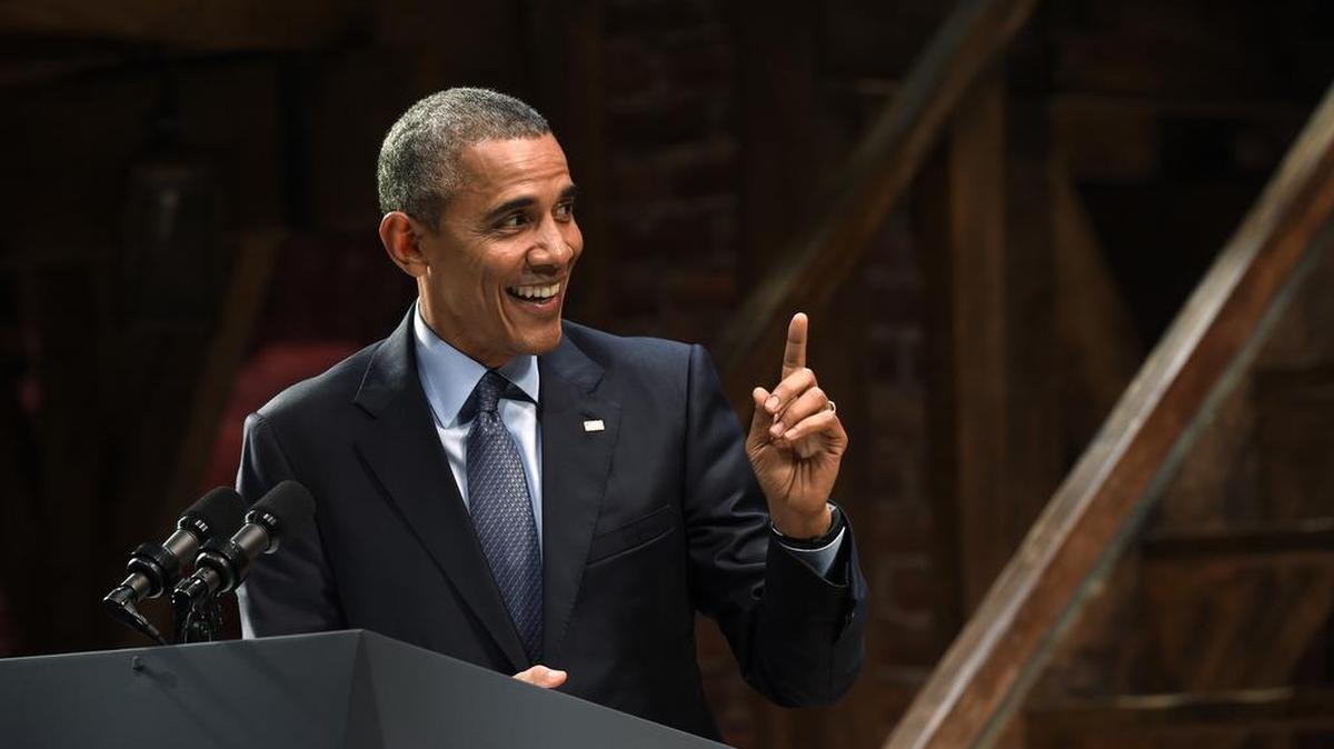 President Barack Obama speaks at the Richard Rodgers Theatre in New York, Monday, Nov. 2, 2015, at a Democratic National Committee fundraiser. (AP Photo/Susan Walsh)
