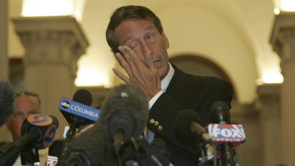 Former South Carolina Gov. Mark Sanford explains his six-day absence and extramarital affair to members of the news media in Columbia on Wed. June 24, 2009. Staffers said the governor was hiking the Appalachian Trail but The State Media Co. reported he spent time in Buenos Aires, Argentina.