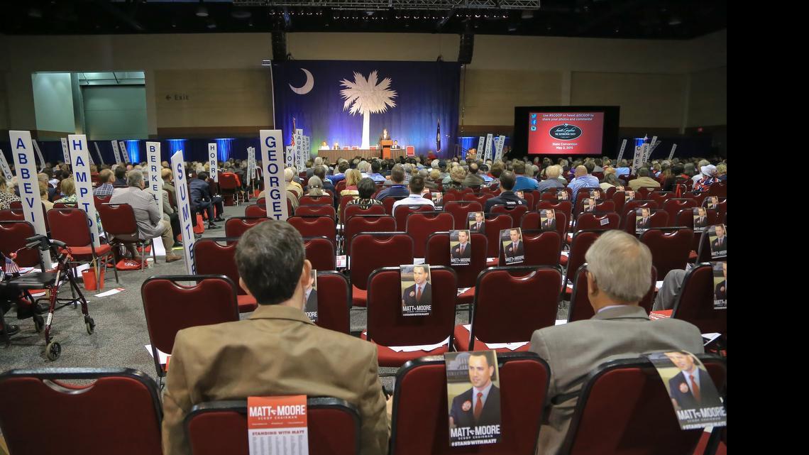 
Members of the South Carolina Republican Party gather at the Columbia Metropolitan Convention Center. 
