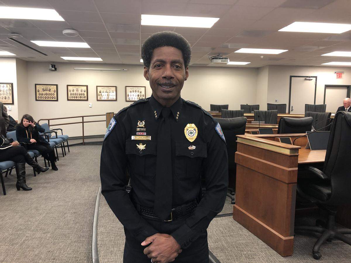 North Charleston Police Department Chief Reggie Burgess poses for a photo ahead of a S.C. Senate Judiciary Subcommittee meeting to hear his nomination to lead the S.C. Department of Public Safety on Tuesday, Jan. 21, 2020.