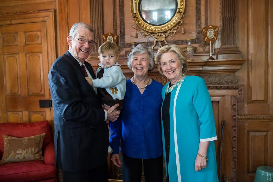 Don and Carol Fowler, with grandson Fuller and Hillary Clinton
