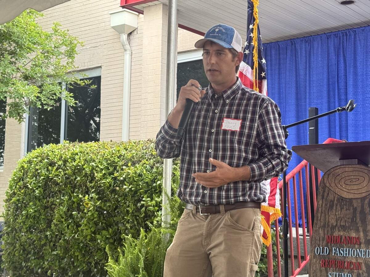 Danny Ford, a Republican candidate for South Carolina commissioner of agriculture, speaks at the Midlands Republican Stump event Saturday, April 25, 2026.