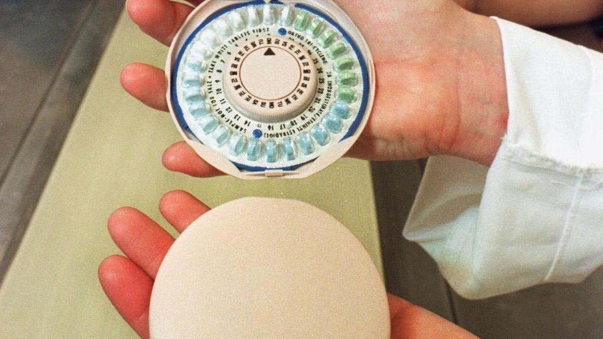 FILE - This May 28, 1999, file photo shows a new birth control pill container designed to look like a woman's makeup compact for Ortho-McNeil Pharmaceutical Inc., of Raritan, N.J., displayed at the manufacturer's assembly line.