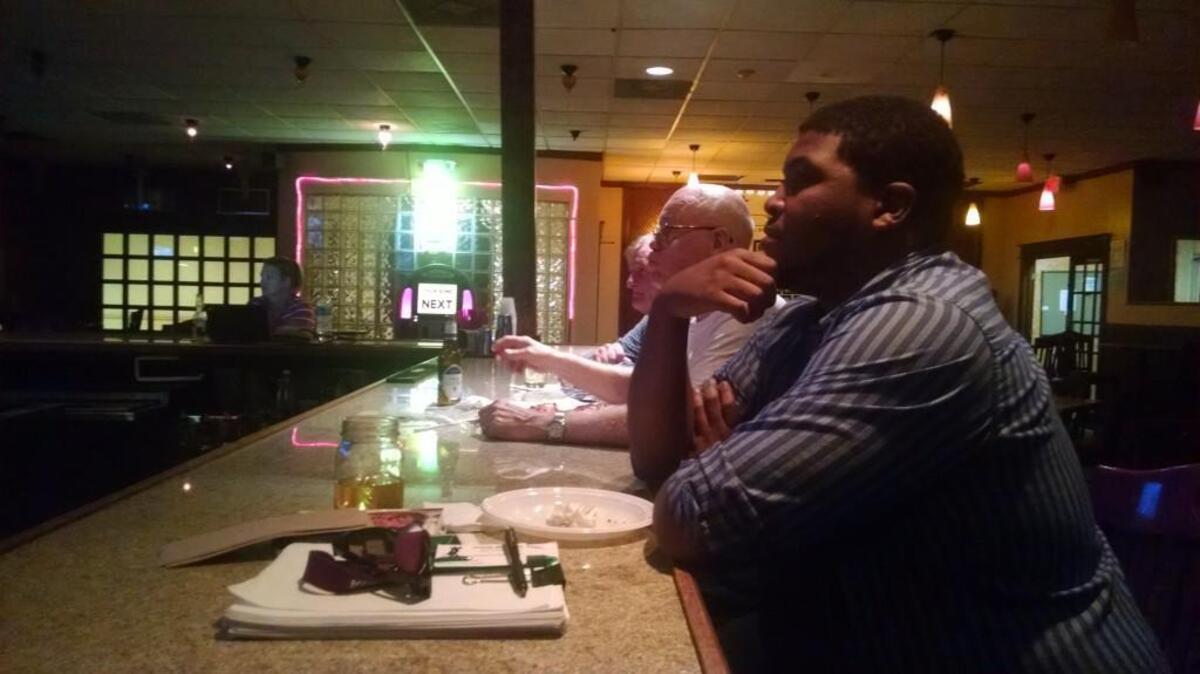 
Voters watch Wednesday night’s GOP debate at Celebrations Bar and Grill in Rock Hill. From left, Dennis Jowers, Charles Parker and Eric Bostic take in the candidate’s answers from behind the bar.
