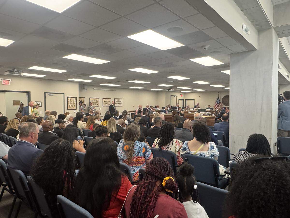 Members of the public observe proceedings of the South Carolina Senate Judiciary Committee hearing in Columbia, on Wednesday, May 20, 2026.