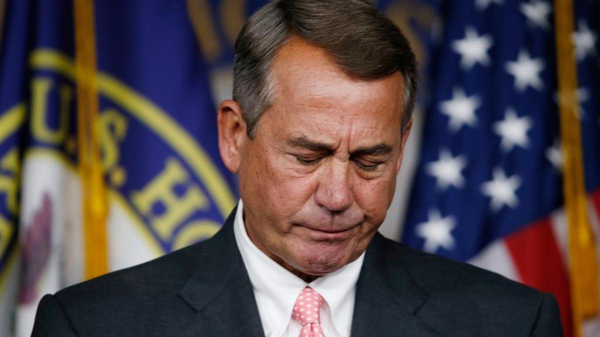
House Speaker John Boehner of Ohio pauses during a news conference on Capitol Hill in Washington, Friday, Sept. 25, 2015. In a stunning move, Boehner informed fellow Republicans on Friday that he would resign from Congress at the end of October, stepping aside in the face of hardline conservative opposition that threatened an institutional crisis.

