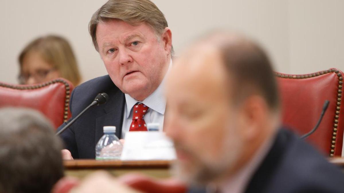 FILE: State Rep. Bill Herbkersman, R-Beaufort, listens during a meeting of the joint committee on pension systems to review the bill to overhaul the state retirement program.
