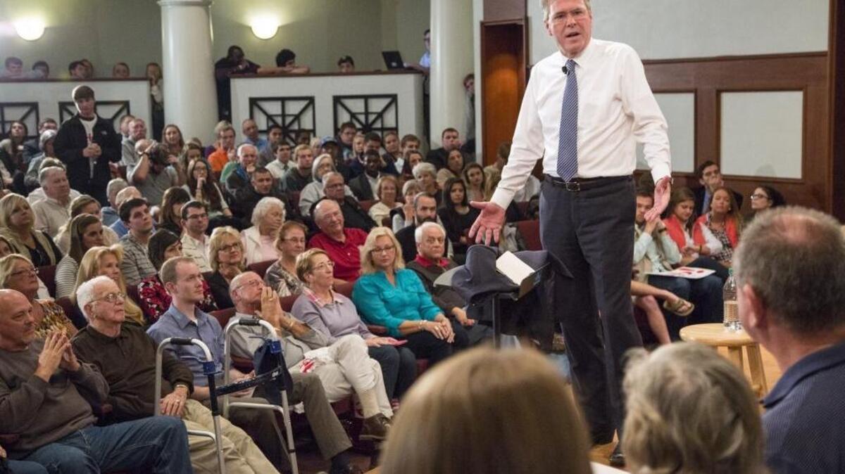 Students, supporters and undecideds packed Wall Building’s Johnson Auditorium at Coastal Carolina to hear Republican presidential candidate Jeb Bush speak Tuesday.