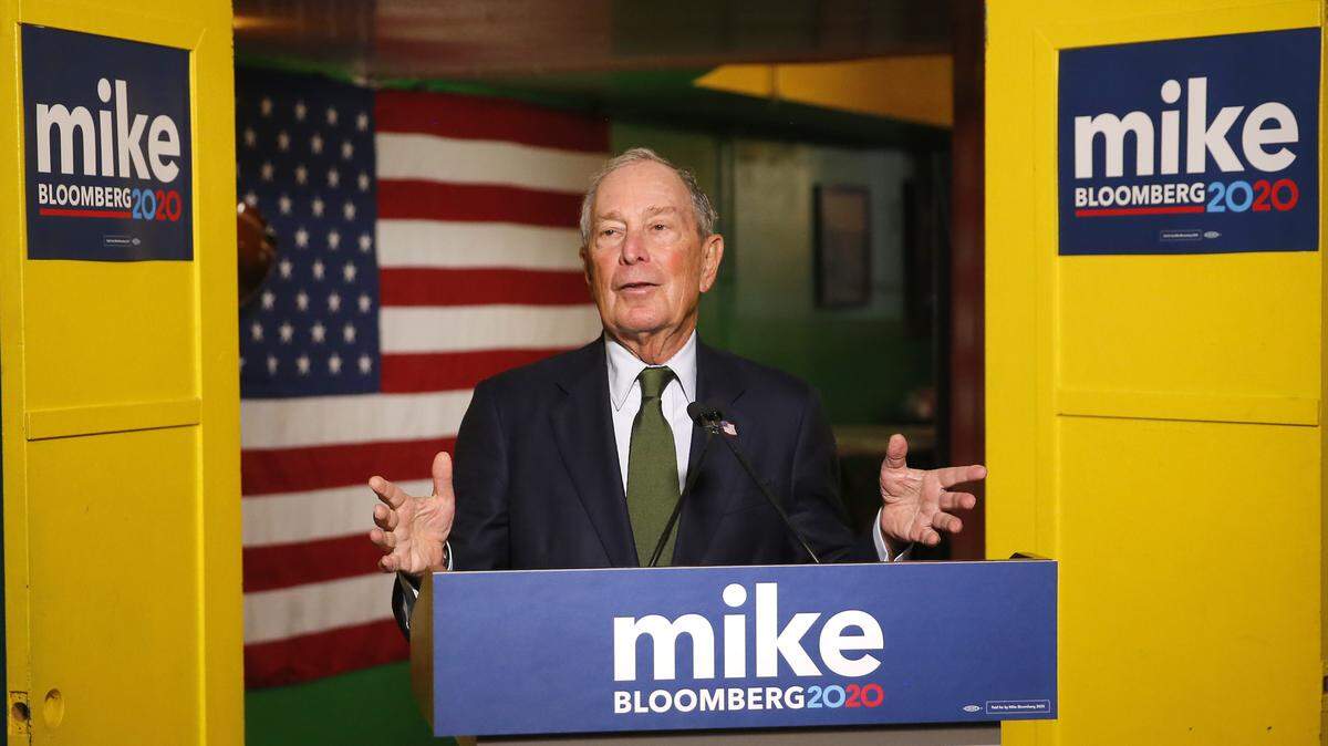 Mike Bloomberg speaks to the media last month in Phoenix.