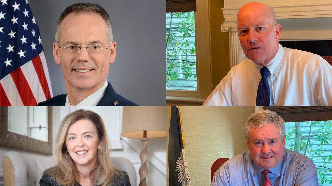 Four South Carolina attorneys who were to be the core of now former President Donald Trump’s impeachment trial defense team have parted ways. Upper row, from left: Butch Bowers, Johnny Gasser. Lower row, from left: Deborah Barbier, Greg Harris.
