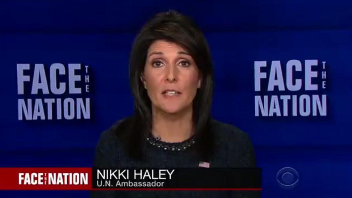 U.S. Ambassador to the United Nations Nikki Haley said Sunday that any woman who has ‘felt violated or felt mistreated’ should speak up and be heard – including those who have accused President Donald Trump of groping or touching them.