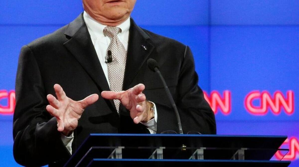 Democratic presidential candidate former Virginia Sen. Jim Webb speaks during last week’s Democratic presidential debate.