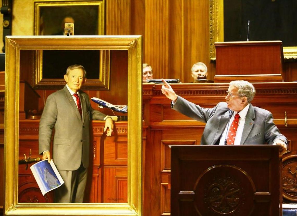 An official portrait of Florence’s Sen. Hugh K. Leatherman Sr. was unveiled in the Senate’s Chambers on Wednesday, Feb. 8, 2017 at the Statehouse in Columbia.