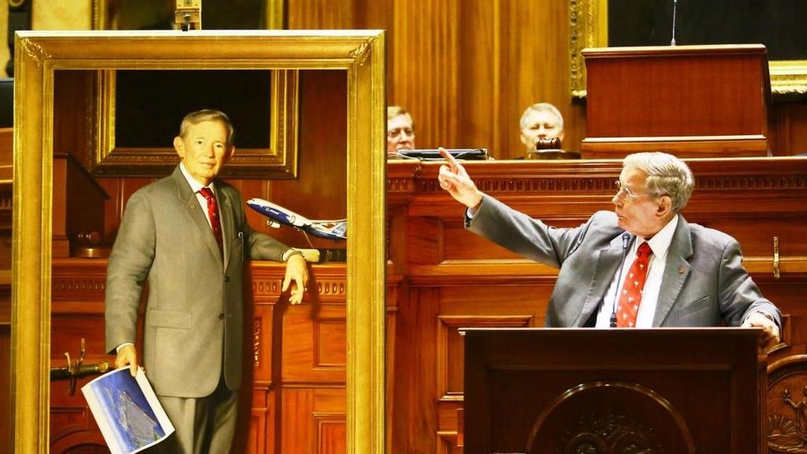 An official portrait of Florence's Sen. Hugh K. Leatherman Sr. was unveiled in the Senate's Chambers on Wednesday, Feb. 8, 2017 at the Statehouse in Columbia.