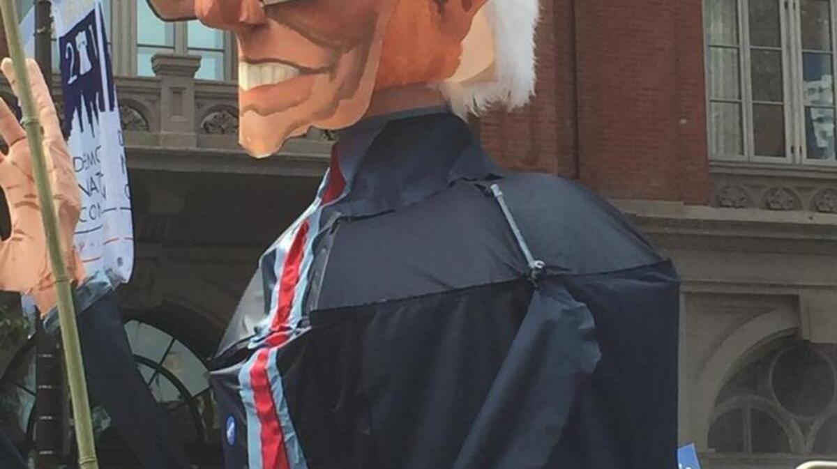 Bernie Sanders supporters marched in the City Center section of Philadelphia ahead of the Democratic National Convention.