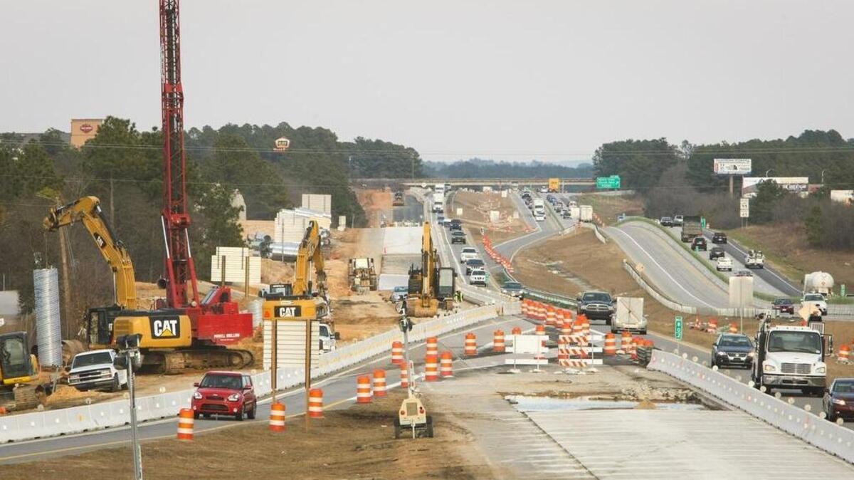 FILE PHOTO: Construction on I-20 between Alpine and Spears Creek church road.