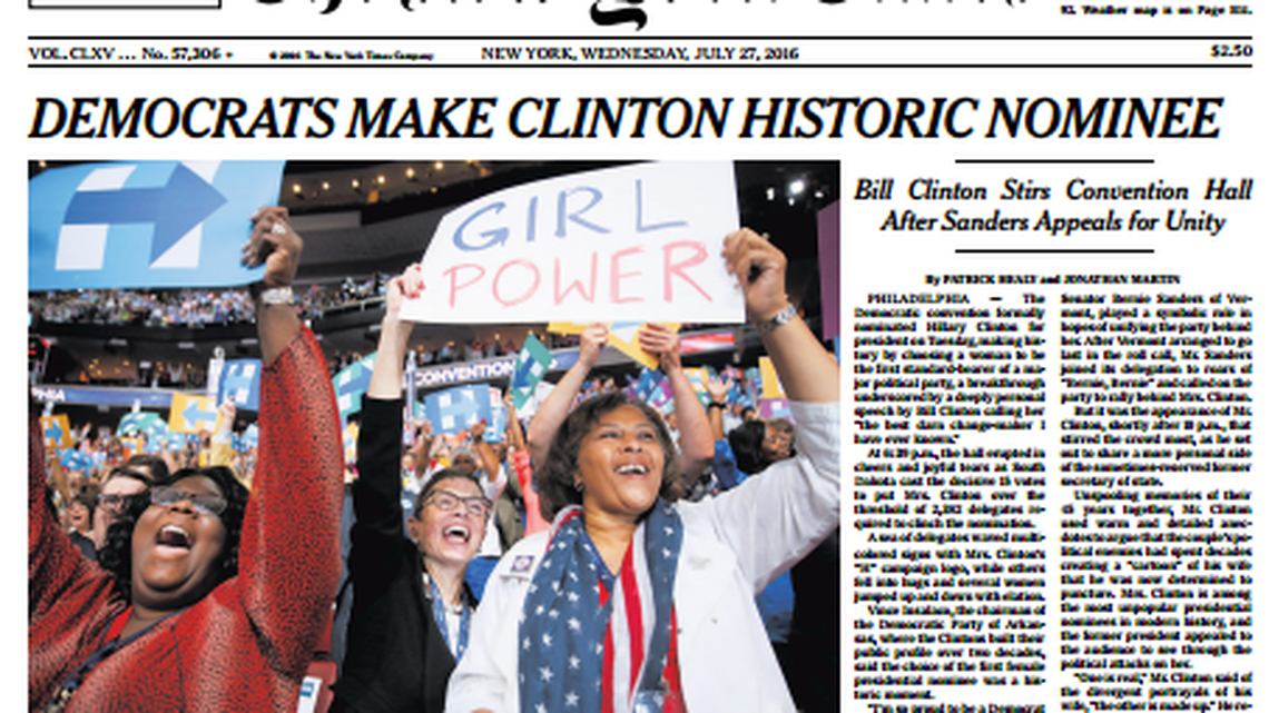 Three Democratic delegates from South Carolina were captured by a New York Times photographer on Tuesday, and wound up on the front page.
