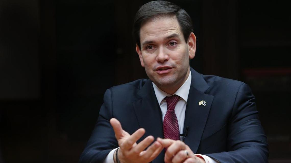 Marco Rubio talks with the State Newspaper Editorial Board members.