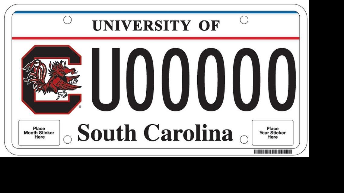 
New University of South Carolina specialty license plate
