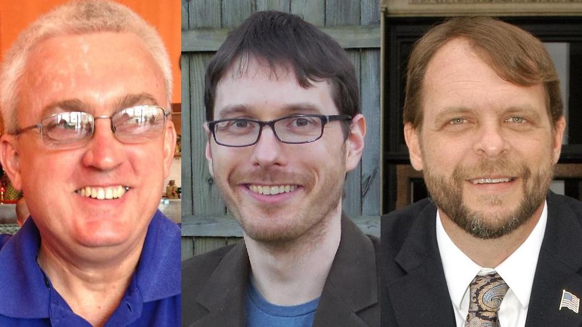 From left, Victor Kocher (Libertarian), David Kulma (Green), Josh Thornton (American)