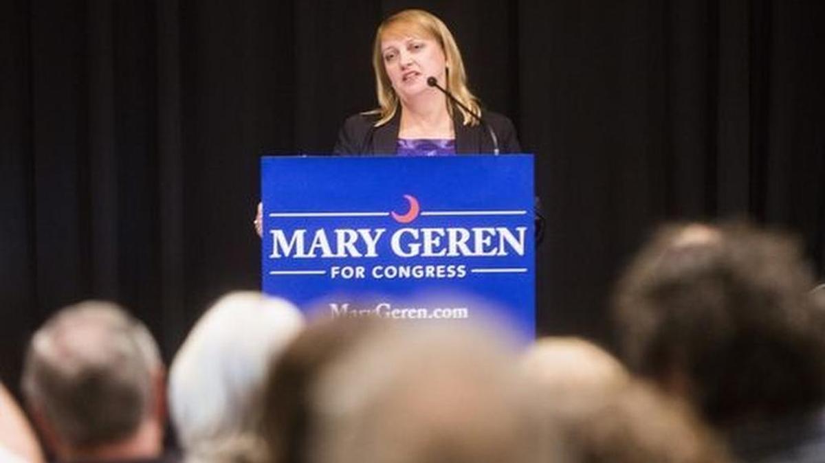 Mary Geren speaks at a rally kicking off her bid to unseat U.S. Rep. Jeff Duncan on Monday, April 17, 2017 in Clemson.