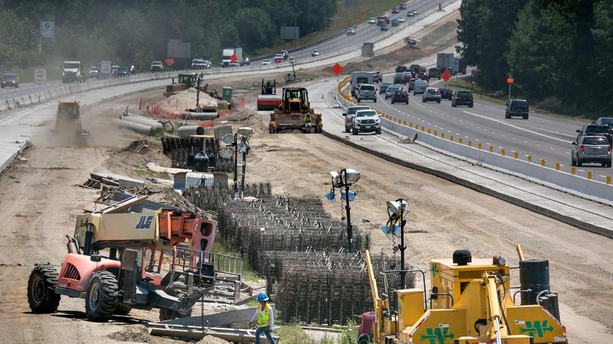 Road construction on I-77 near Killian road. in Columbia. A new law strengthens penalties for speeding, reckless driving in highway work zones. 6/14/17
