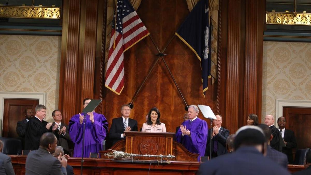SC Governor Nikki Haley prepares to deliver the 2016 State of the State address