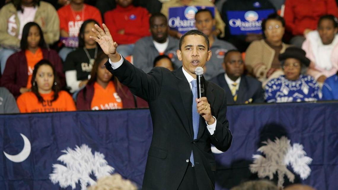 Democratic presidential hopeful Sen. Barack Obama, D-Ill., makes a campaign visit to Claflin University with a town-hall style meeting Saturday, Feb. 17, 2007, at the Tullis arena in Orangeburg, S.C. Claflin University is the oldest historically Black college of university in South Carolina founded in 1869.