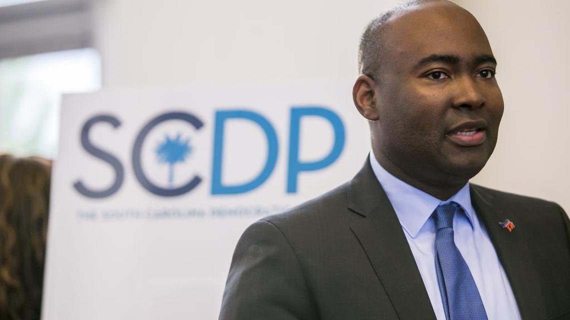 FILE PHOTO: S.C. Democratic Party Chairman Jaime Harrison gives an interview before the S.C. Democratic Party 2015 Dem Weekend at the Columbia Convention Center.