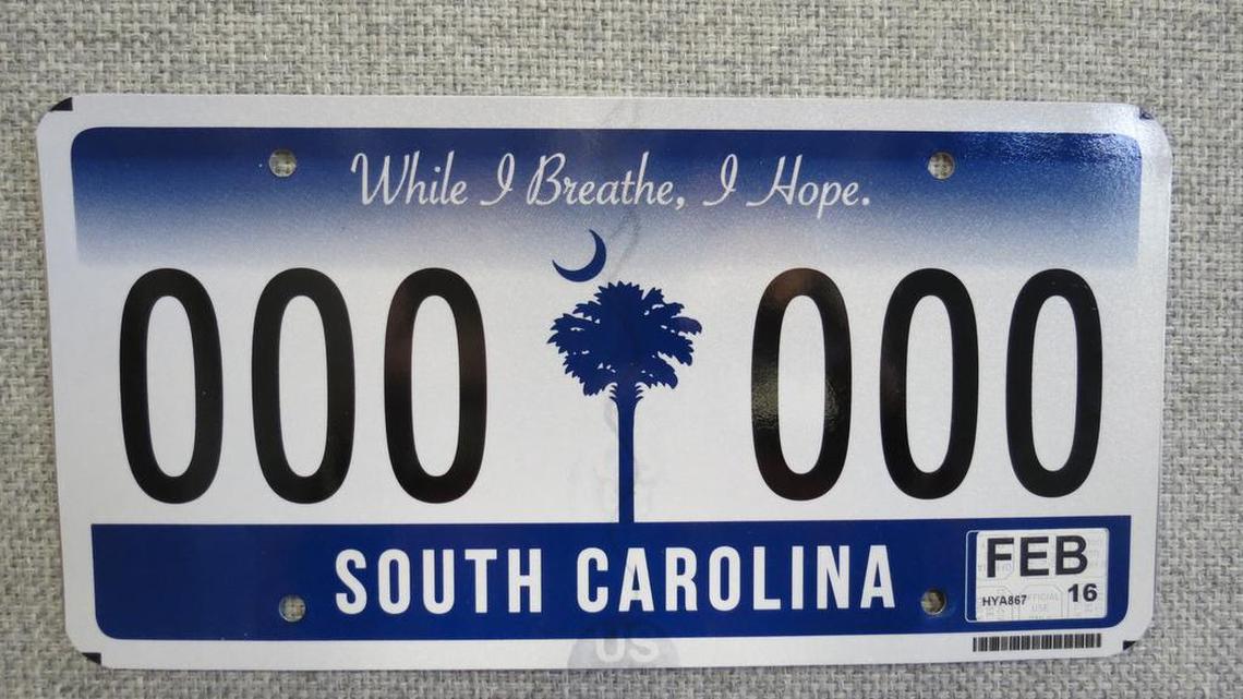 South Carolina’s new standard license plate used on about half all registered vehicles in the state.