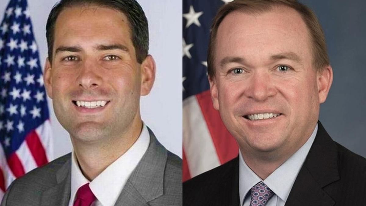 Fran Person (on left) and Mick Mulvaney