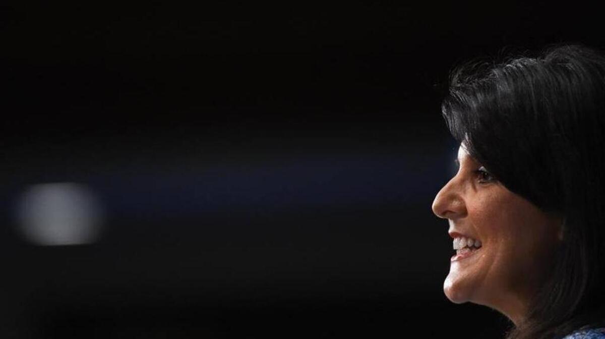 Gov. Nikki Haley of South Carolina speaks at the National Press Club in Washington, D.C. on Sept. 2, 2015.