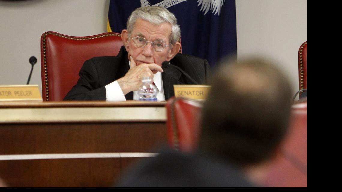  Senate Finance Chairman Hugh Leatherman listens to Sen. Vincent Sheheen as the committee discusses the bond package Wednesday.