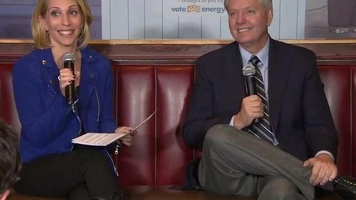 CNN chief political correspondent Dana Bash and U.S. Sen. Lindsey Graham, R-Seneca.