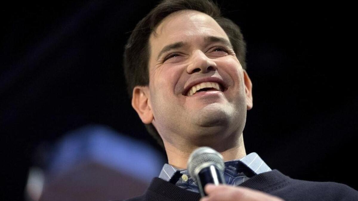 In this Jan. 27, 2016, photo, Republican presidential candidate Sen. Marco Rubio, R-Fla., speaks at Wellman's Pub & Rooftop in West Des Moines, Iowa.