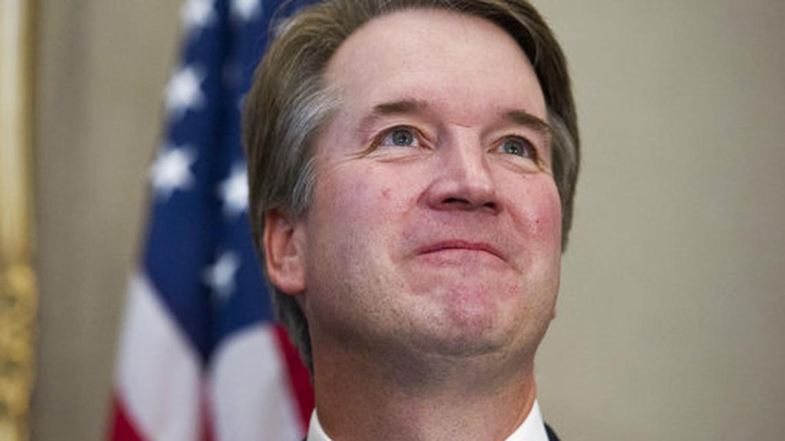 Supreme Court nominee Brett Kavanaugh before meeting with Sen. Dan Sullivan, R-Alaska, Thursday, July 12, 2018, on Capitol Hill in Washington, .