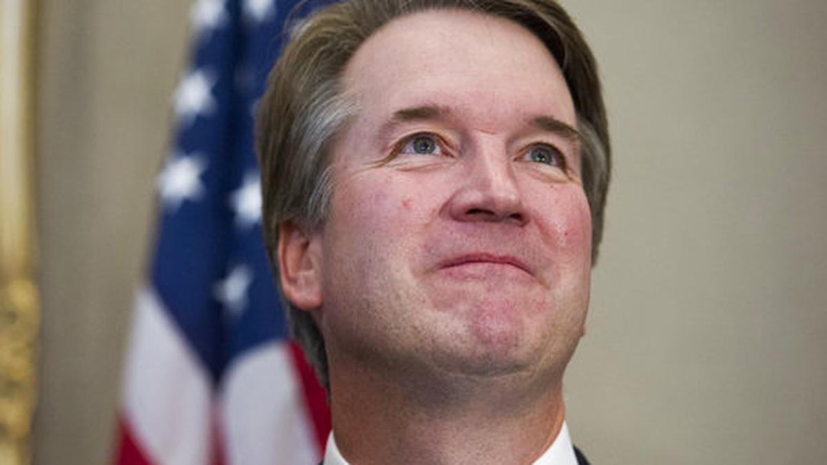 Supreme Court nominee Brett Kavanaugh before meeting with Sen. Dan Sullivan, R-Alaska, Thursday, July 12, 2018, on Capitol Hill in Washington, .