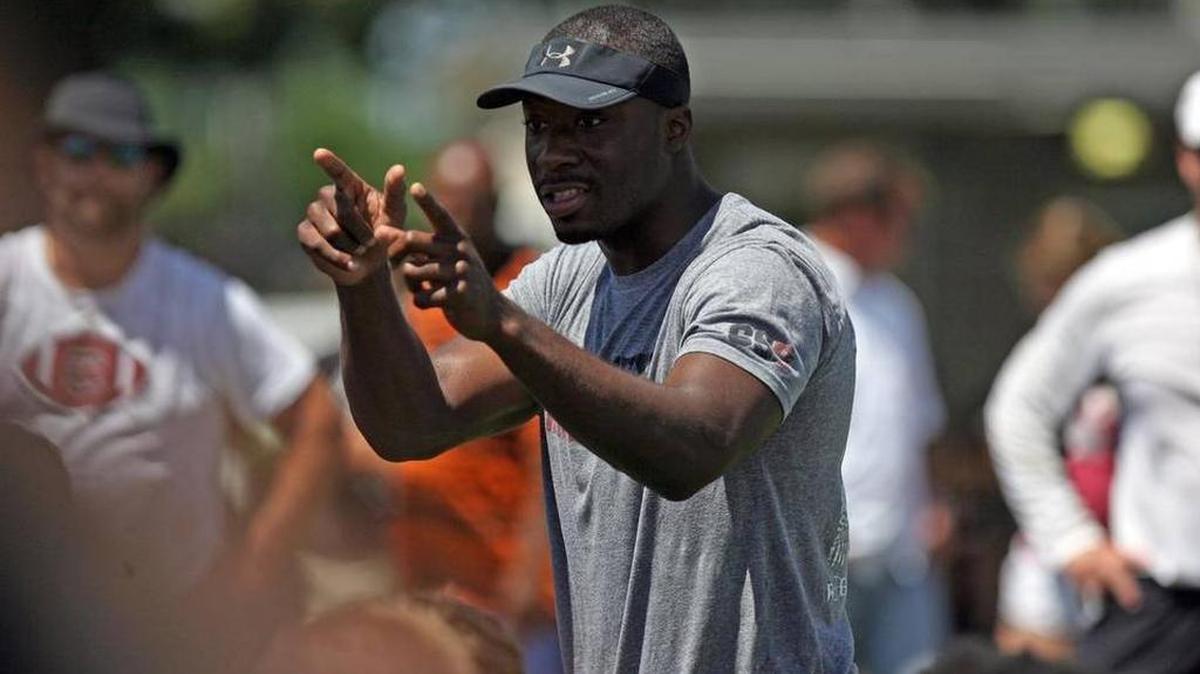 FILE: Marcus Lattimore speaking last summer at the Steve Spurrier Football Camp.