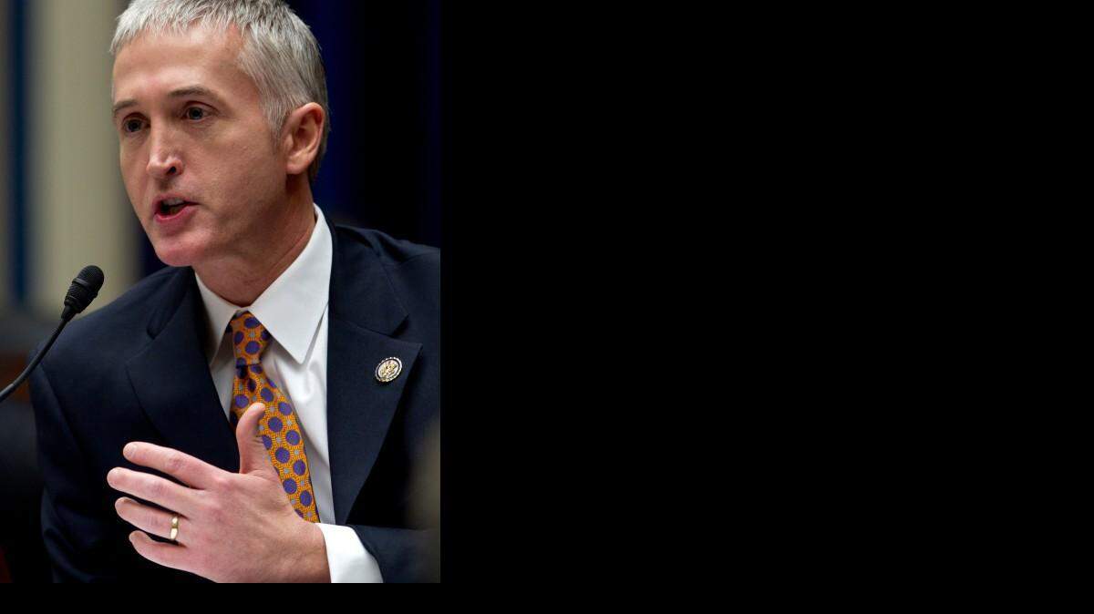 
House Oversight and Government Reform Committee member Rep. Trey Gowdy, R-S.C., speaks on Capitol Hill in Washington, Thursday, Feb. 16, 2012, during the committee's hearing: "Lines Crossed: Separation of Church and State. Has the Obama Administration Trampled on Freedom of Religion & Freedom of Conscience."
