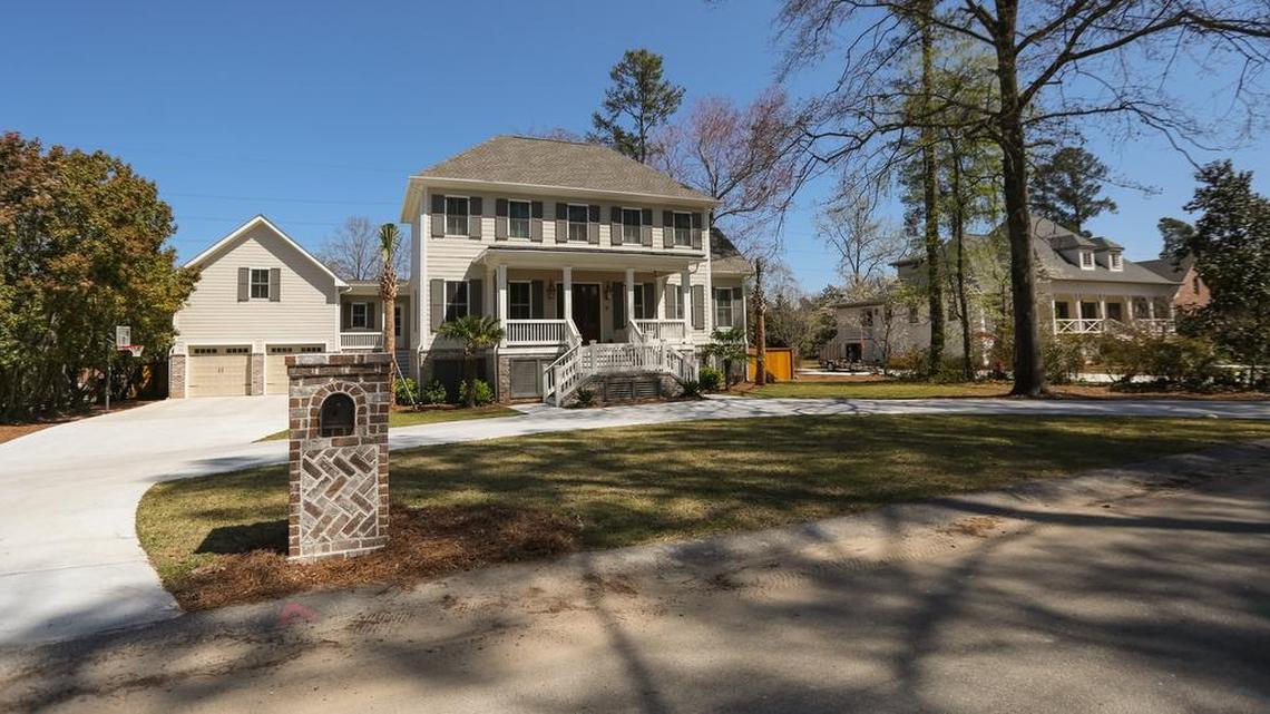 A home near Lake Katherine, where house prices surged due to new construction after the 2014 flood.